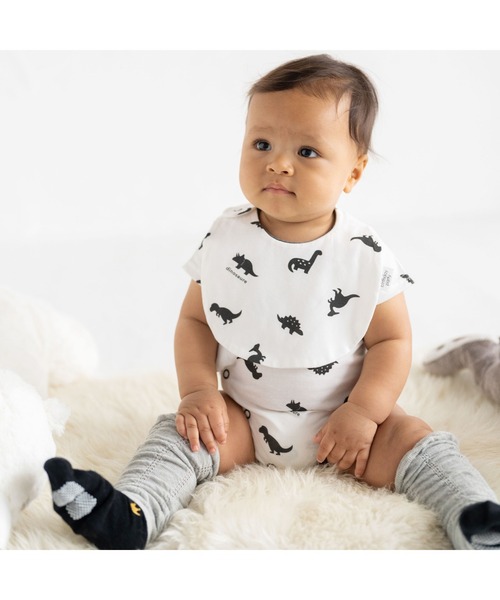 birthday party（バースデイパーティー）の「birthdayparty/【お揃い】天竺恐竜プリントボディミニ(70~80cm)（ロンパース・キッズ・ホワイト系その他/グリーン系その他・70/80）」の4枚目の写真