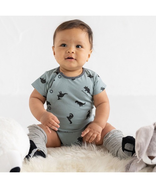 birthday party（バースデイパーティー）の「birthdayparty/【お揃い】天竺恐竜プリントボディミニ(70~80cm)（ロンパース・キッズ・ホワイト系その他/グリーン系その他・70/80）」の6枚目の写真