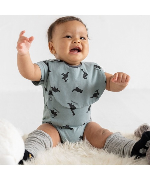 birthday party（バースデイパーティー）の「birthdayparty/【お揃い】天竺恐竜プリントボディミニ(70~80cm)（ロンパース・キッズ・ホワイト系その他/グリーン系その他・70/80）」の7枚目の写真