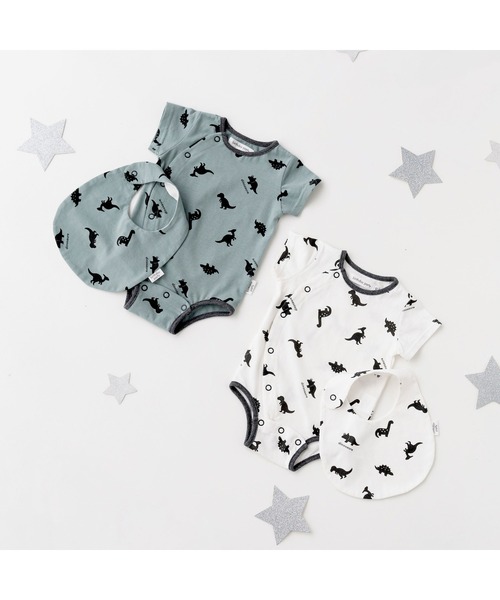 birthday party（バースデイパーティー）の「birthdayparty/【お揃い】天竺恐竜プリントボディミニ(70~80cm)（ロンパース・キッズ・ホワイト系その他/グリーン系その他・70/80）」の8枚目の写真