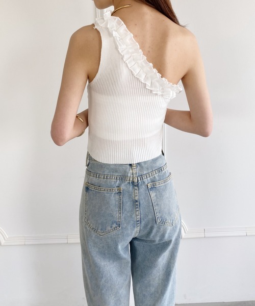 yuue' ( wear )（ユーイ）の「アシンメトリータンクトップ（タンクトップ・レディース・ブラック/ホワイト・FREE）」の9枚目の写真