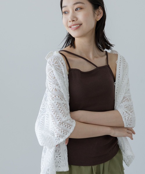 niko and...（ニコアンド）の「ルームドライアレンジカップキャミソール（キャミソール・レディース・ブラウン/ブラック/アイボリー/セージグリーン・LARGE/MEDIUM）」の3枚目の写真