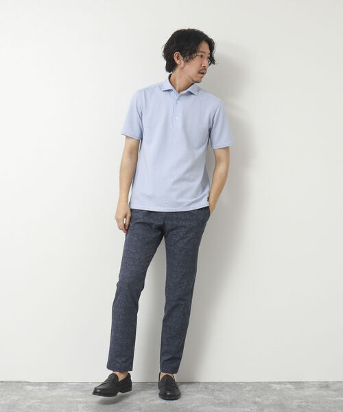 NOLLEY'S goodman（ノーリーズグッドマン）の「《ビジカジ対応》サッカーワンピースカラーポロシャツ（ポロシャツ・メンズ・ネイビー/ブルー系その他/ブラウン/ライトグレー/サックスブルー・S/M/L/XL）」の12枚目の写真