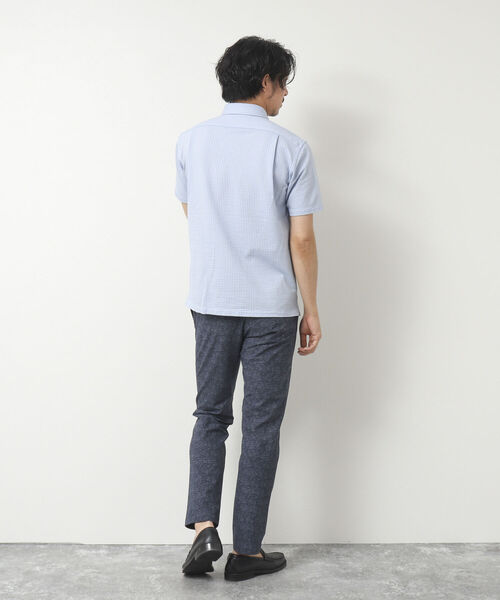 NOLLEY'S goodman（ノーリーズグッドマン）の「《ビジカジ対応》サッカーワンピースカラーポロシャツ（ポロシャツ・メンズ・ネイビー/ブルー系その他/ブラウン/ライトグレー/サックスブルー・S/M/L/XL）」の13枚目の写真