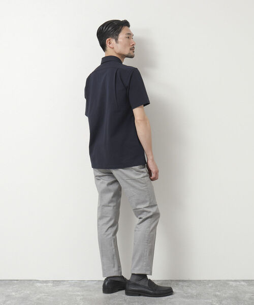 NOLLEY'S goodman（ノーリーズグッドマン）の「《ビジカジ対応》サッカーワンピースカラーポロシャツ（ポロシャツ・メンズ・ネイビー/ブルー系その他/ブラウン/ライトグレー/サックスブルー・S/M/L/XL）」の19枚目の写真