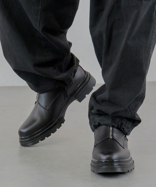 LOVEHUNTER(ラブハンター)の「+4.5cm ハイソール フロントジップブーツ(ブーツ・メンズ・ブラック・44/40/41/42/43)」の6枚目の写真