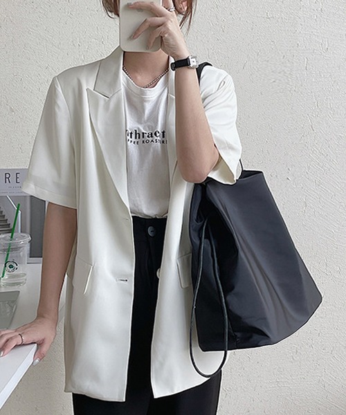 fd style(エフディ スタイル)の「Drawstring 超軽量ショルダーバッグ(ショルダーバッグ・レディース・Black/DK.Grn/Mustard/Beige・FREE)」の5枚目の写真