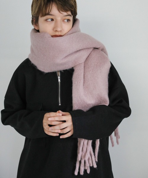セール】【7色展開】ボリュームフリンジシャギーマフラー（マフラー