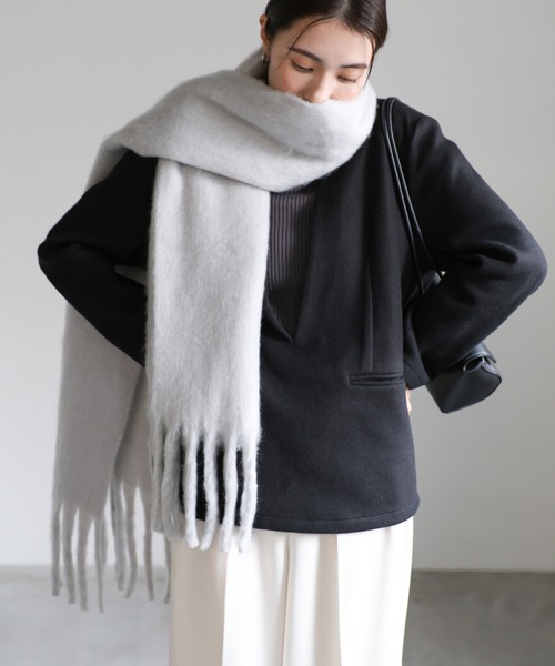 セール】【7色展開】ボリュームフリンジシャギーマフラー（マフラー