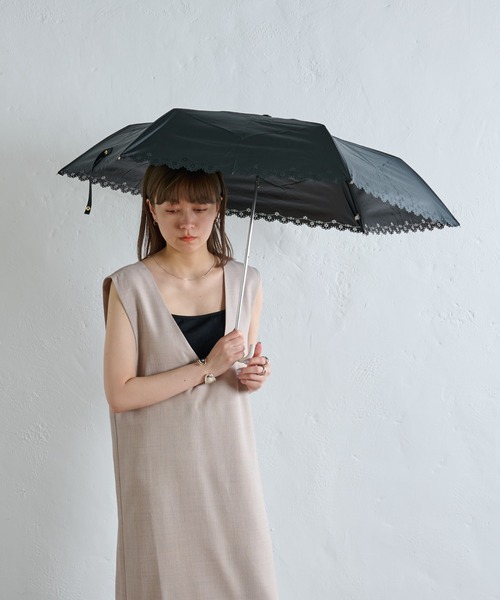 COLONY 2139（コロニートゥーワンスリーナイン）の「UVプチフラワーヒートカット折りたたみ傘（折りたたみ傘・レディース・ベージュ/ブラック・FREE）」の21枚目の写真