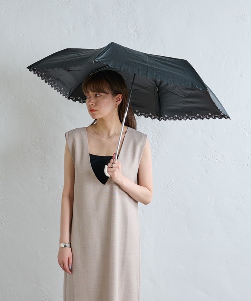 COLONY 2139（コロニートゥーワンスリーナイン）の「UVプチフラワーヒートカット折りたたみ傘（折りたたみ傘・レディース・ベージュ/ブラック・FREE）」の22枚目の写真