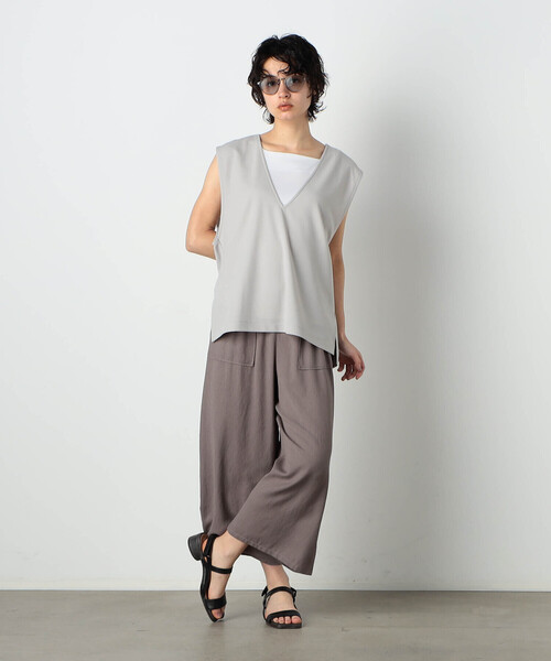 COMME CA ISM（コムサイズム）の「【セットアイテム】Vネックベスト×タンクトップ（ベスト・レディース・ネイビー/ライトグレー/アイボリー・MEDIUM/LARGE）」の20枚目の写真