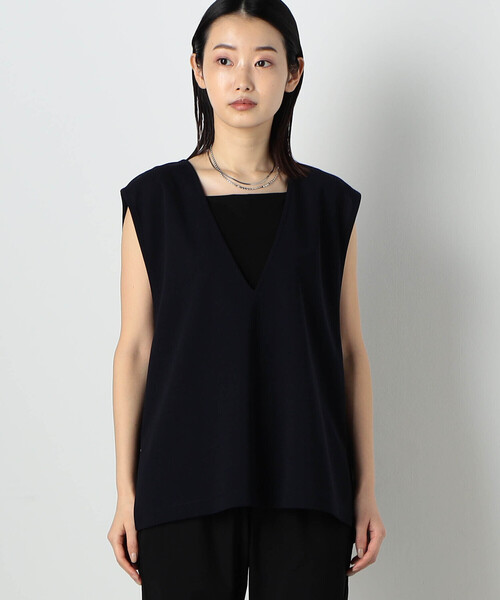 COMME CA ISM（コムサイズム）の「【セットアイテム】Vネックベスト×タンクトップ（ベスト・レディース・ネイビー/ライトグレー/アイボリー・MEDIUM/LARGE）」の14枚目の写真