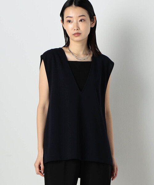 COMME CA ISM（コムサイズム）の「【セットアイテム】Vネックベスト×タンクトップ（ベスト・レディース・ネイビー/ライトグレー/アイボリー・MEDIUM/LARGE）」の5枚目の写真