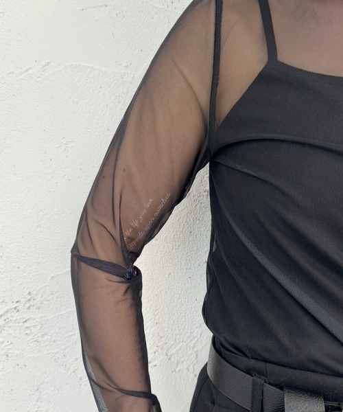 apres jour mignon（アプレジュールミニョン）の「フラワータトゥートップス【ZOZOTOWN限定アイテム】（Tシャツ/カットソー・レディース・ブラック/グレー・フリー）」の14枚目の写真