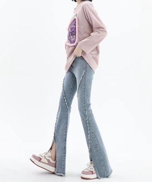 gossip！ロサンゼルス（ゴシップロサンゼルス）の「【サイズあり】ヴィンテージ ハイウェスト ストレッチ フリンジ フレア デニムパンツ（デニムパンツ・レディース・ライトブルー/ブラック/ダークブルー/ブルー/ブラック系その他/ブラウン・SMALL/MEDIUM/M/L/XL）」の21枚目の写真