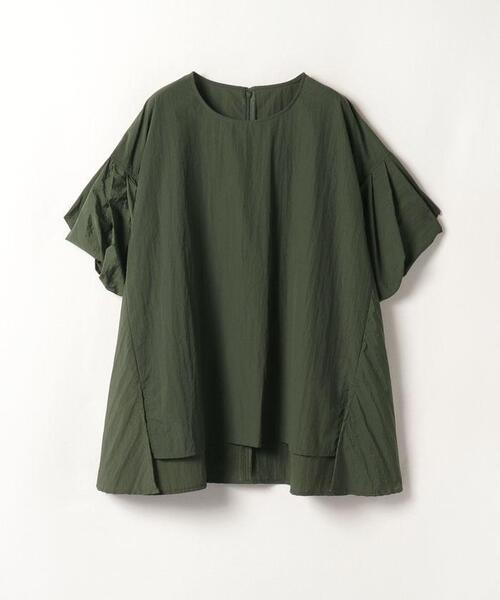 LANVIN en Bleu（ランバンオンブルー）の「速乾ナイロンドロップタックショルダーブラウス（シャツ/ブラウス・レディース・カーキ/ブラック/ベージュ・38）」の4枚目の写真