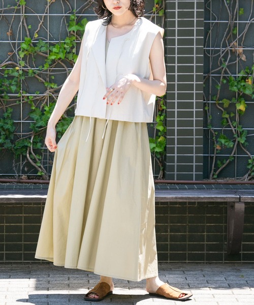 KBF(ケイビーエフ)の「2WAYリブタンクギャザーワンピース(ワンピース・レディース・ブラック/ブラウン/ベージュ・ONE)」の4枚目の写真