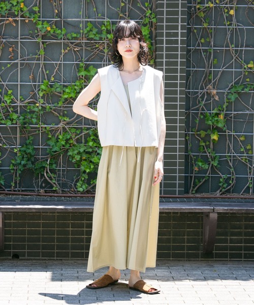 KBF(ケイビーエフ)の「2WAYリブタンクギャザーワンピース(ワンピース・レディース・ブラック/ブラウン/ベージュ・ONE)」の9枚目の写真