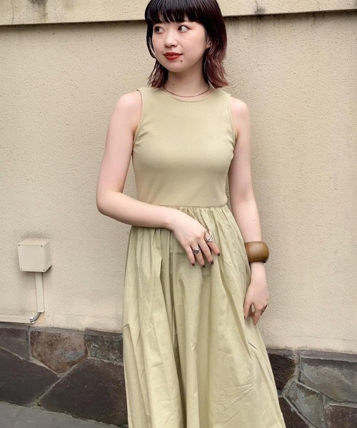 KBF(ケイビーエフ)の「2WAYリブタンクギャザーワンピース(ワンピース・レディース・ブラック/ブラウン/ベージュ・ONE)」の12枚目の写真