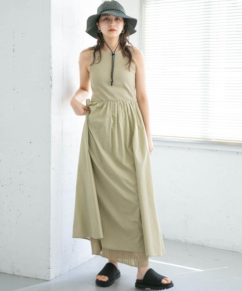 KBF(ケイビーエフ)の「2WAYリブタンクギャザーワンピース(ワンピース・レディース・ブラック/ブラウン/ベージュ・ONE)」の13枚目の写真