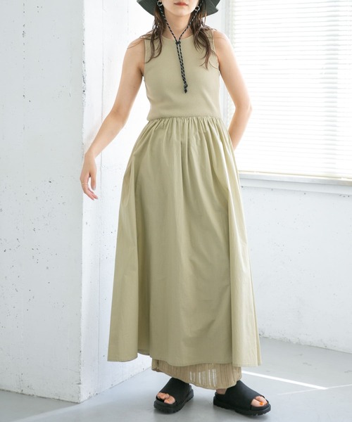 KBF(ケイビーエフ)の「2WAYリブタンクギャザーワンピース(ワンピース・レディース・ブラック/ブラウン/ベージュ・ONE)」の18枚目の写真