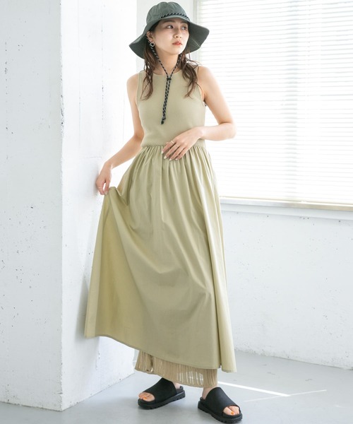 KBF(ケイビーエフ)の「2WAYリブタンクギャザーワンピース(ワンピース・レディース・ブラック/ブラウン/ベージュ・ONE)」の21枚目の写真