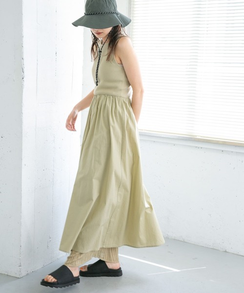 KBF(ケイビーエフ)の「2WAYリブタンクギャザーワンピース(ワンピース・レディース・ブラック/ブラウン/ベージュ・ONE)」の22枚目の写真