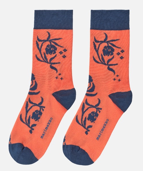 marimekko(マリメッコ)の「Herbaario / Kasvaa socks(ソックス/靴下・レディース・オレンジ/ブルー・34/37/40)」の2枚目の写真