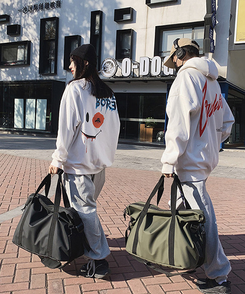 c.u.l(シーユーエル)の「ユニセックス 大容量ナイロンボストンバッグ cula656(ボストンバッグ・レディース・カーキ/グレー/ブラック・FREE)」の5枚目の写真