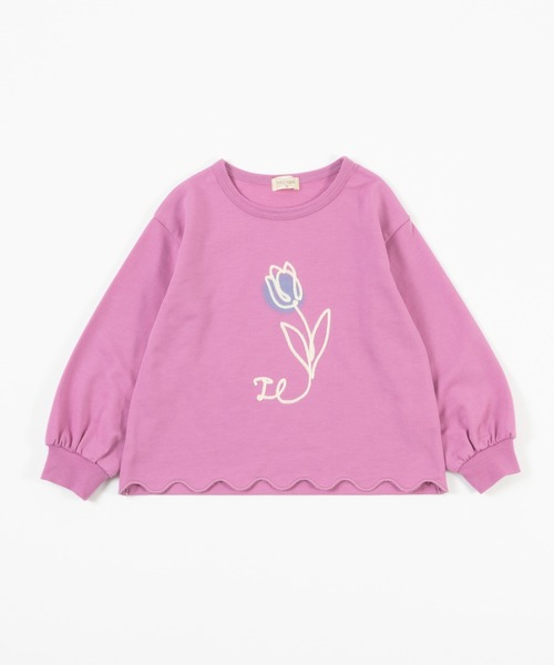 trois lapins kp（トロワラパンケーピー）の「お花刺しゅう ミニ裏毛トレーナー(100~150cm)（スウェット・キッズ・ピンク/ナチュラル・130cm/110cm/120cm/140cm/100cm/150cm）」の8枚目の写真