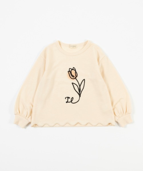 trois lapins kp（トロワラパンケーピー）の「お花刺しゅう ミニ裏毛トレーナー(100~150cm)（スウェット・キッズ・ピンク/ナチュラル・130cm/110cm/120cm/140cm/100cm/150cm）」の13枚目の写真