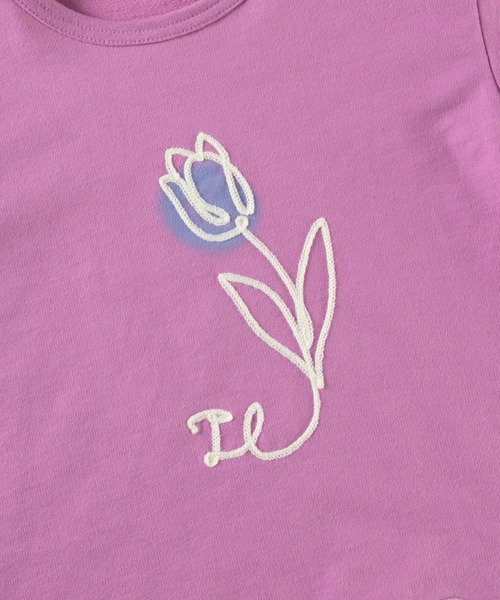 trois lapins kp（トロワラパンケーピー）の「お花刺しゅう ミニ裏毛トレーナー(100~150cm)（スウェット・キッズ・ピンク/ナチュラル・130cm/110cm/120cm/140cm/100cm/150cm）」の9枚目の写真