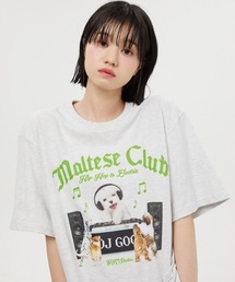 【WaiKei 】マルチーズ DJ クラブ ハーフ スリーブ Tシャツ / Maltese DJ club half sleeve tshirts