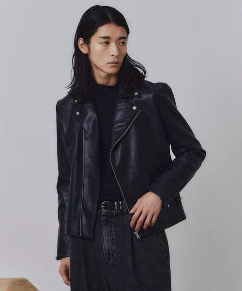 tk.TAKEO KIKUCHI（ティーケータケオキクチ）の「【WEB限定】シンセティックレザーダブルライダースジャケット（ライダースジャケット・メンズ・ブラック・01/02/03/04）」の17枚目の写真