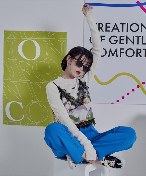 miette（ミエット）の「プリントチュールキャミソールビスチェ（キャミソール・レディース・マルチ/ネイビー/ブラック・FREE）」の14枚目の写真