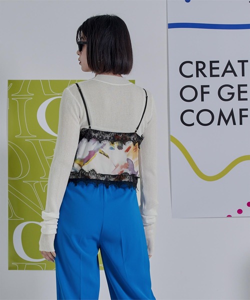 miette（ミエット）の「プリントチュールキャミソールビスチェ（キャミソール・レディース・マルチ/ネイビー/ブラック・FREE）」の10枚目の写真