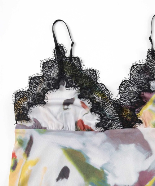 miette（ミエット）の「プリントチュールキャミソールビスチェ（キャミソール・レディース・マルチ/ネイビー/ブラック・FREE）」の6枚目の写真