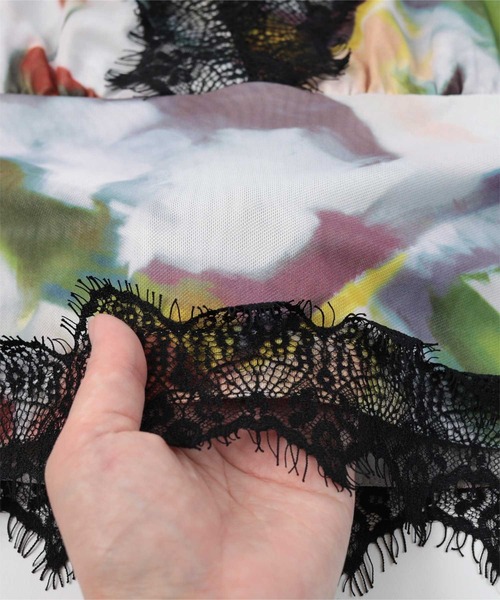 miette（ミエット）の「プリントチュールキャミソールビスチェ（キャミソール・レディース・マルチ/ネイビー/ブラック・FREE）」の7枚目の写真