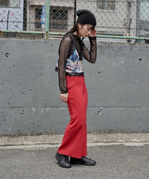 miette（ミエット）の「プリントチュールキャミソールビスチェ（キャミソール・レディース・マルチ/ネイビー/ブラック・FREE）」の19枚目の写真