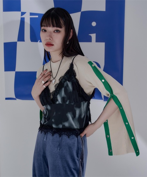 miette（ミエット）の「プリントチュールキャミソールビスチェ（キャミソール・レディース・マルチ/ネイビー/ブラック・FREE）」の16枚目の写真