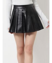 GYDA | フェイクレザープリーツスカートライクショートパンツ(スカート)