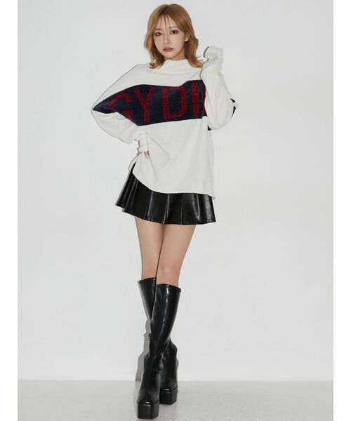 GYDA（ジェイダ）の「フェイクレザープリーツスカートライクショートパンツ（スカート・レディース・ブラック・SMALL/MEDIUM）」の5枚目の写真