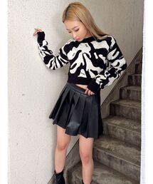 GYDA | フェイクレザープリーツスカートライクショートパンツ(スカート)