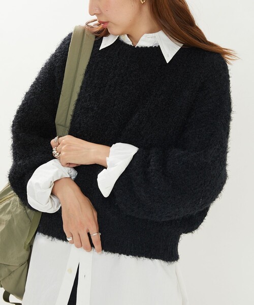 FREAK'S STORE（フリークスストア）の「限定展開　フェザーヤーン ニットプルオーバー（ニット/セーター・レディース・ブルー/ブラック/ナチュラル/グリーン・ﾌﾘ-）」の14枚目の写真