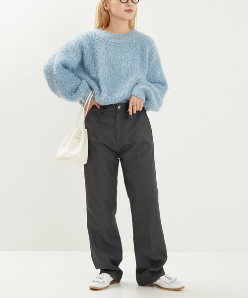 FREAK'S STORE（フリークスストア）の「限定展開　フェザーヤーン ニットプルオーバー（ニット/セーター・レディース・ブルー/ブラック/ナチュラル/グリーン・ﾌﾘ-）」の15枚目の写真