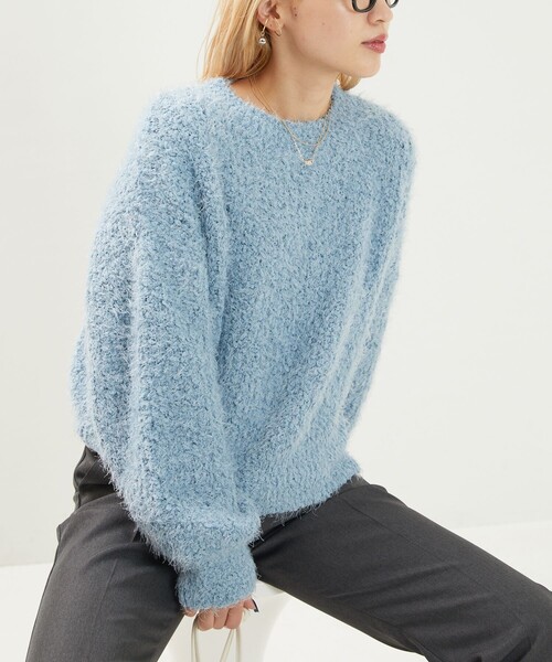 FREAK'S STORE（フリークスストア）の「限定展開　フェザーヤーン ニットプルオーバー（ニット/セーター・レディース・ブルー/ブラック/ナチュラル/グリーン・ﾌﾘ-）」の16枚目の写真