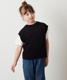 a.v.v | [100-130]【2点セット】アイレット柄ニットベストセット(ベスト)