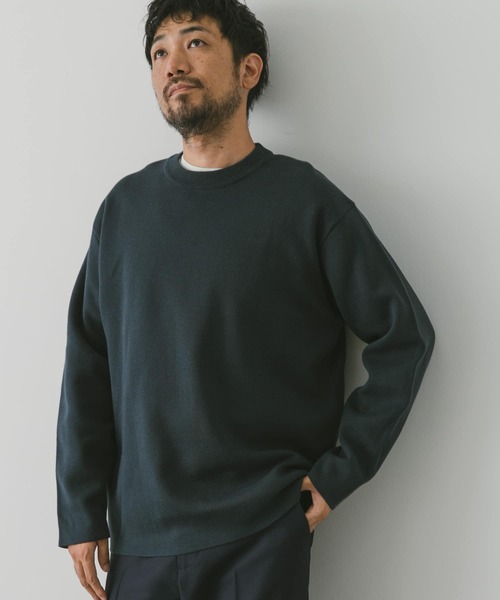 URBAN RESEARCH DOORS(アーバンリサーチドアーズ)の「ダブルフェイスプルオーバー(ニット/セーター・メンズ・モカ/ライトグレー/ブルー・MEDIUM/LARGE)」の3枚目の写真