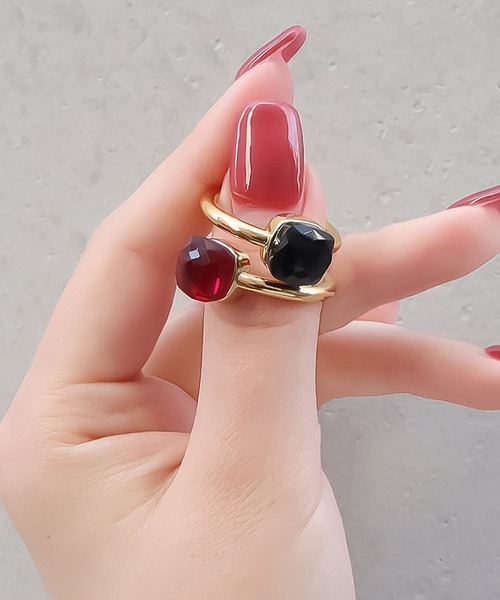 blackdia ocean（ブラックダイヤオーシャン）の「blackdia ocean クォーツリング（リング・レディース・ライトグリーン/イエロー/その他1/その他/ブルー/ブルー系その他/ライトグリーン系/パープル/オリーブ/イエロー系その他/オリーブ系/パープル系その他/ブラック/エメラルド/ブルー系その他2/ピンク系その他/レッド/シャンパン・18号/11号/13号/15号/9号）」の2枚目の写真